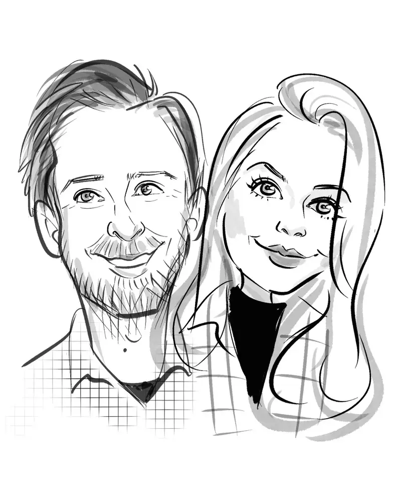 Finished digital couple portrait